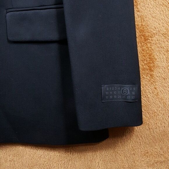 MM6 Maison Margiela Suit Jacket Mens Size 48 Black Oversized Fit Wool $1400 - Picture 3 of 12
